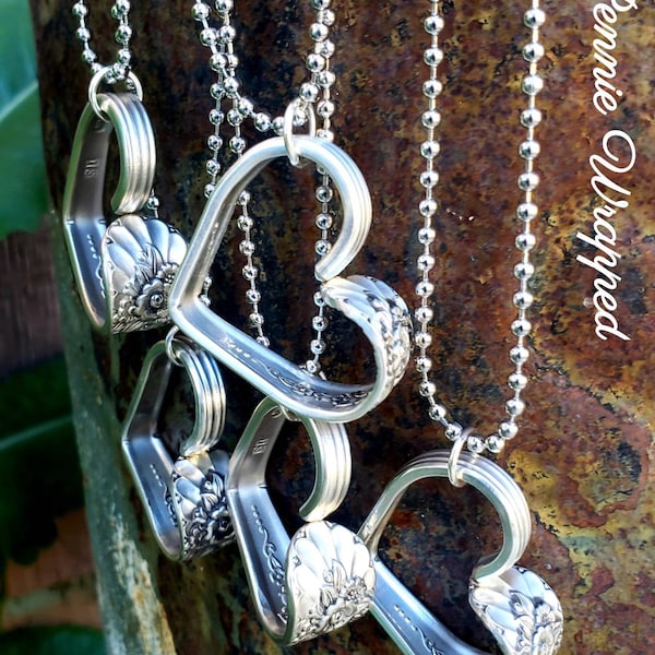 Vintage Repourposed Spoon Heart Necklace.