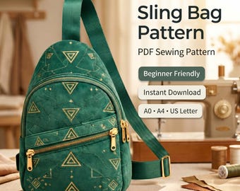 Comfy Sling Bag Sewing Pattern | Beginner Crossbody Bag (Instant Download)