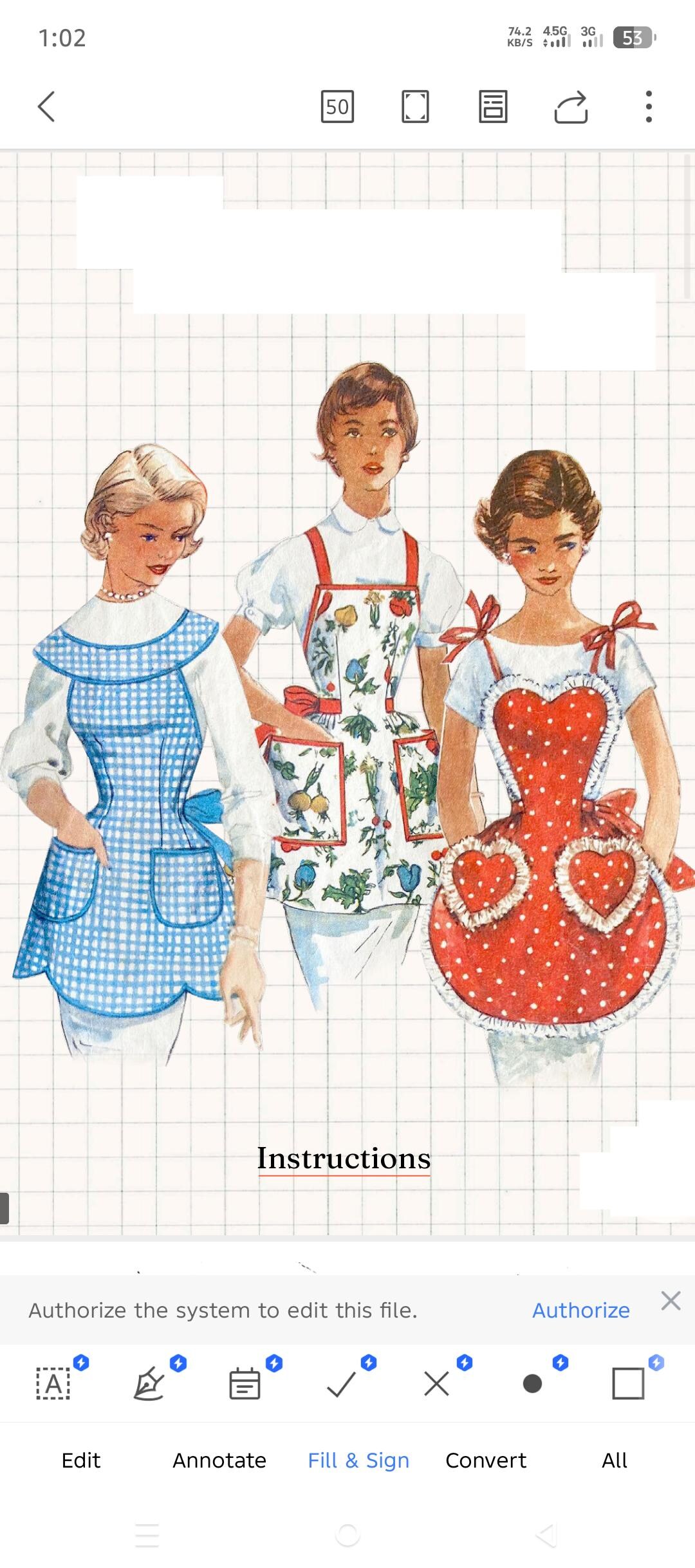 PDF Sewing Pattern 1950s Vintage Apron Bundle | 3 Apron Styles One Size ...
