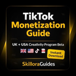 Guide till intäktsgenerering på TikTok i Storbritannien och USA | Steg för steg i betaversionen av kreativitetsprogrammet | Skapa ett brittiskt TikTok-konto och tjäna pengar online | PDF-nedladdning
