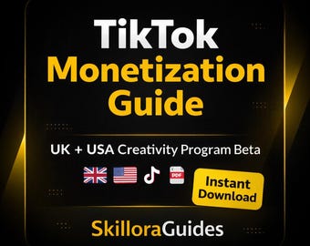 TikTok Monetization Guide UK Usa | Creativity Program Beta Step-by-Step | Create UK TikTok Account & Earn Money Online | PDF Download
