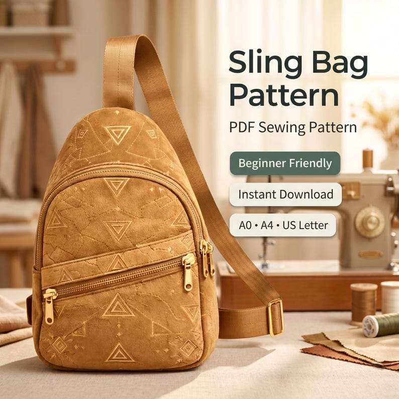 Comfy Sling Bag Sewing Pattern | Beginner Crossbody Bag (instant ...