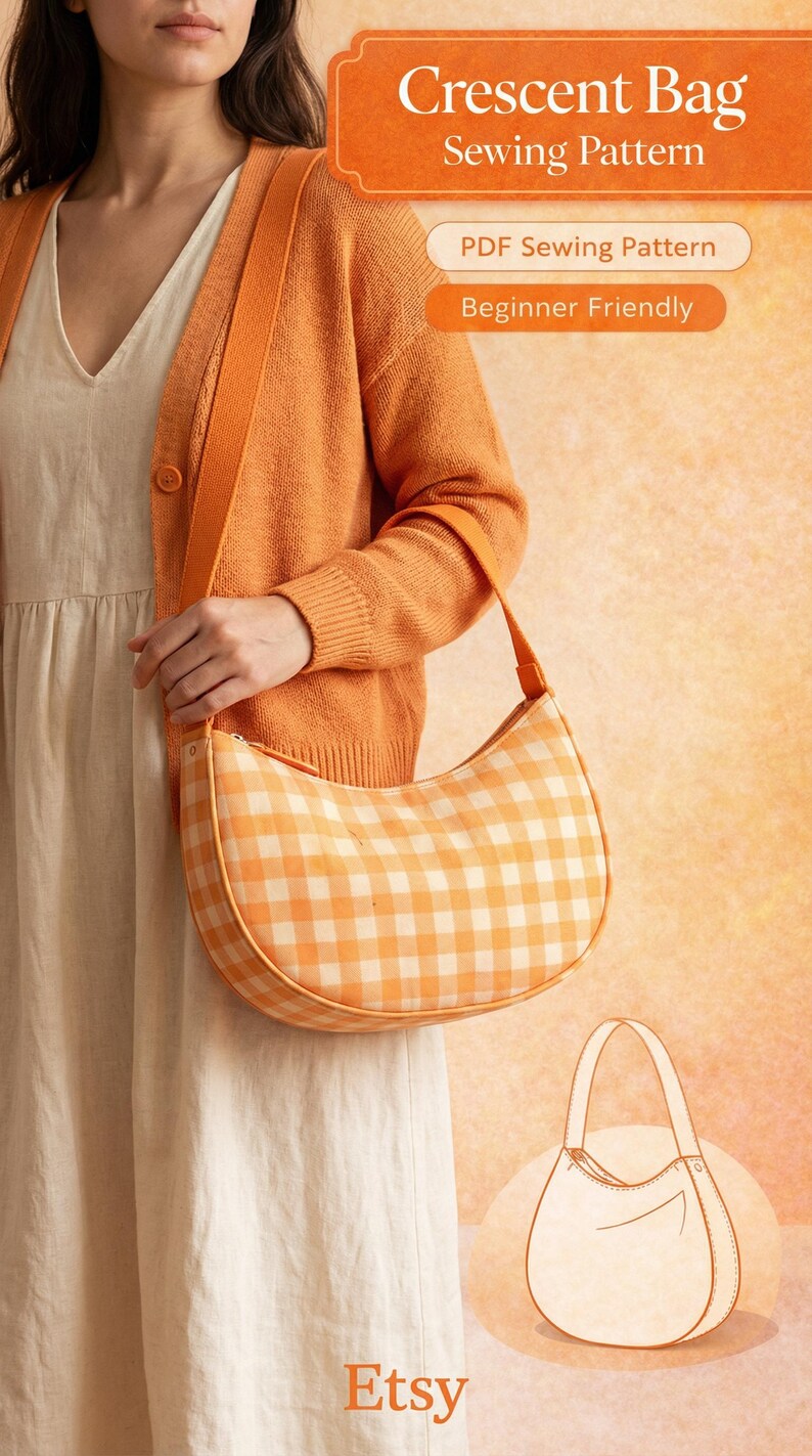 Crescent Bag PDF Sewing Pattern | Crossbody Bag Pattern | Beginner ...