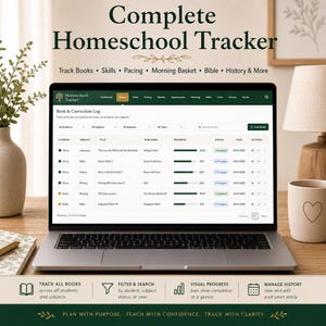 Homeschool Tracker Bundle | PDF, App, Google Sheets (Digital Download)