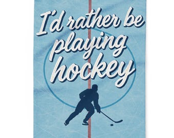 Hockey Fleece Throw Blanket