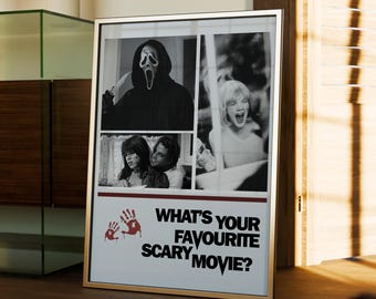 Póster de película de terror de los 90, decoración de Halloween (digital)