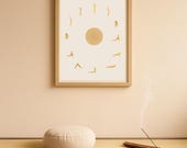 Sun Salutation A Yoga Sequence Printable: Gold on Cream (Digital Download