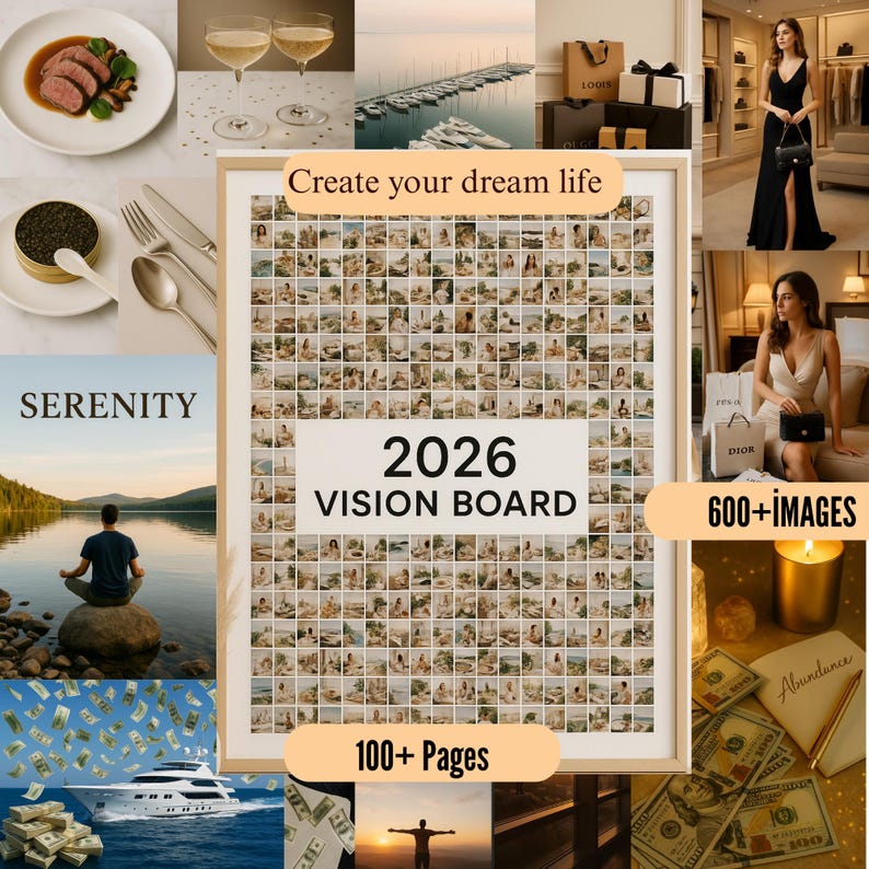 Mega Vision Board Printable | Luxury Lifestyle, Travel, Success ...