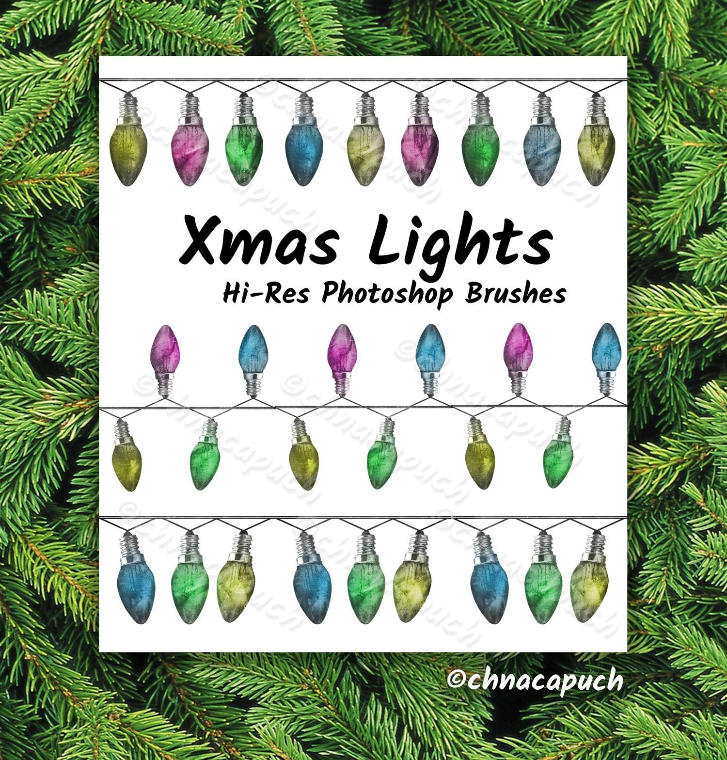 Christmas Lights 3 Brushes Etsy