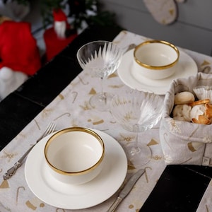 Christmas table runner | Holiday table runner | Hand made table runner | Christmas gift | Natural Tablecloth Cover | Farmhouse Decor