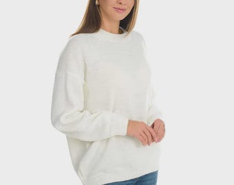 Elegant Knitted Sweater, Women Mohair Sweater, Chunky Wool Winter Sweater, Plus Size Warm Sweater, Chunky Knit Sweater, Knitted Jumper