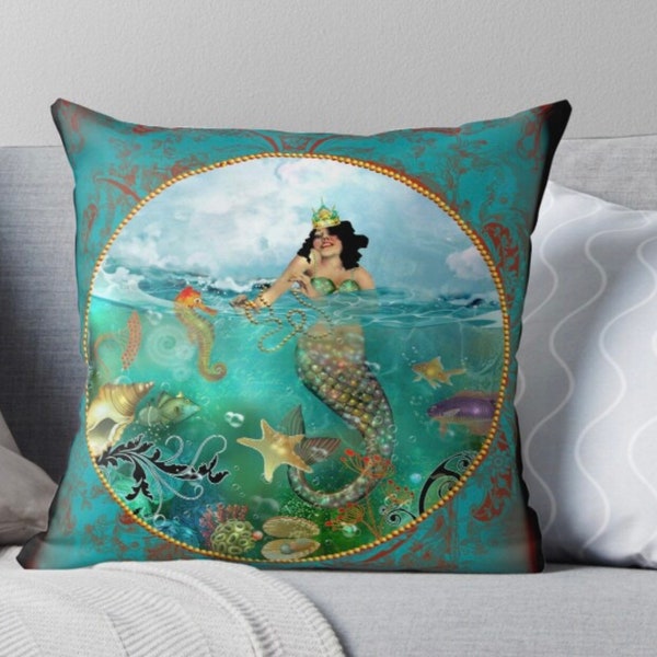 Velvet mermaid pillow cover