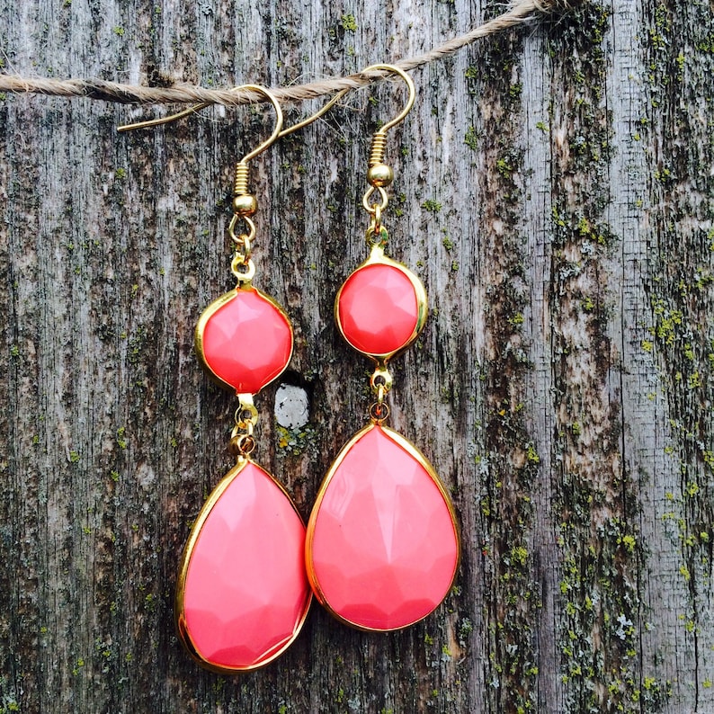 Gorgeous pink drop earrings