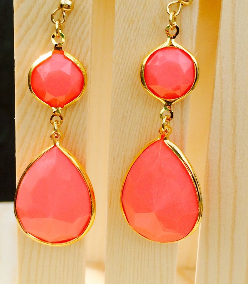 Gorgeous pink drop earrings