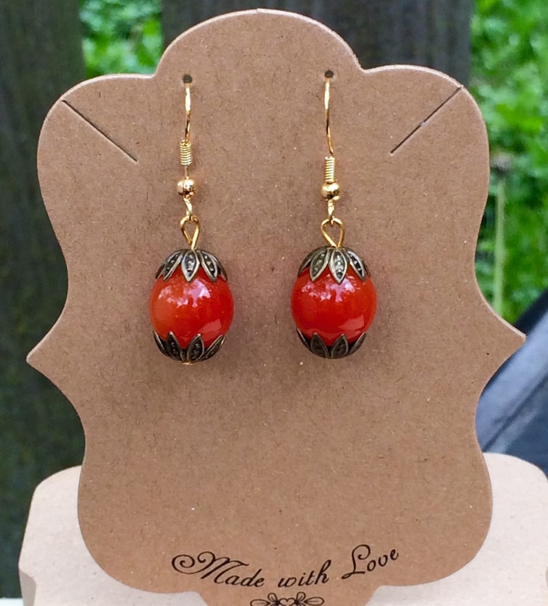 Gorgeous orange bubble gum earrings | Etsy