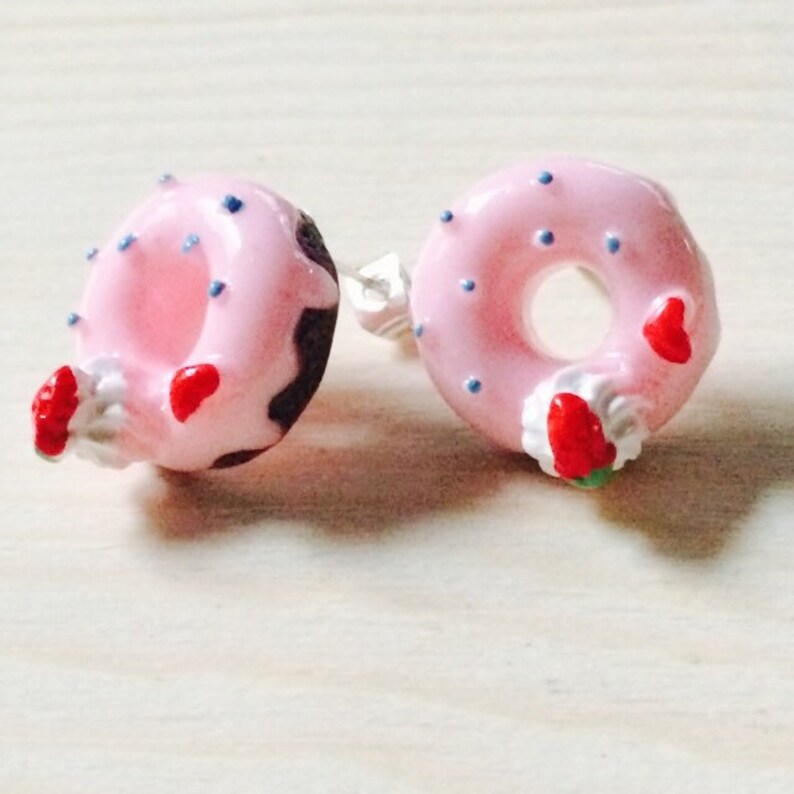 Adorable chocolate donut earrings Etsy