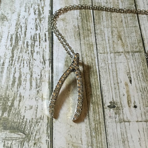 Lucky wishbone necklace Etsy
