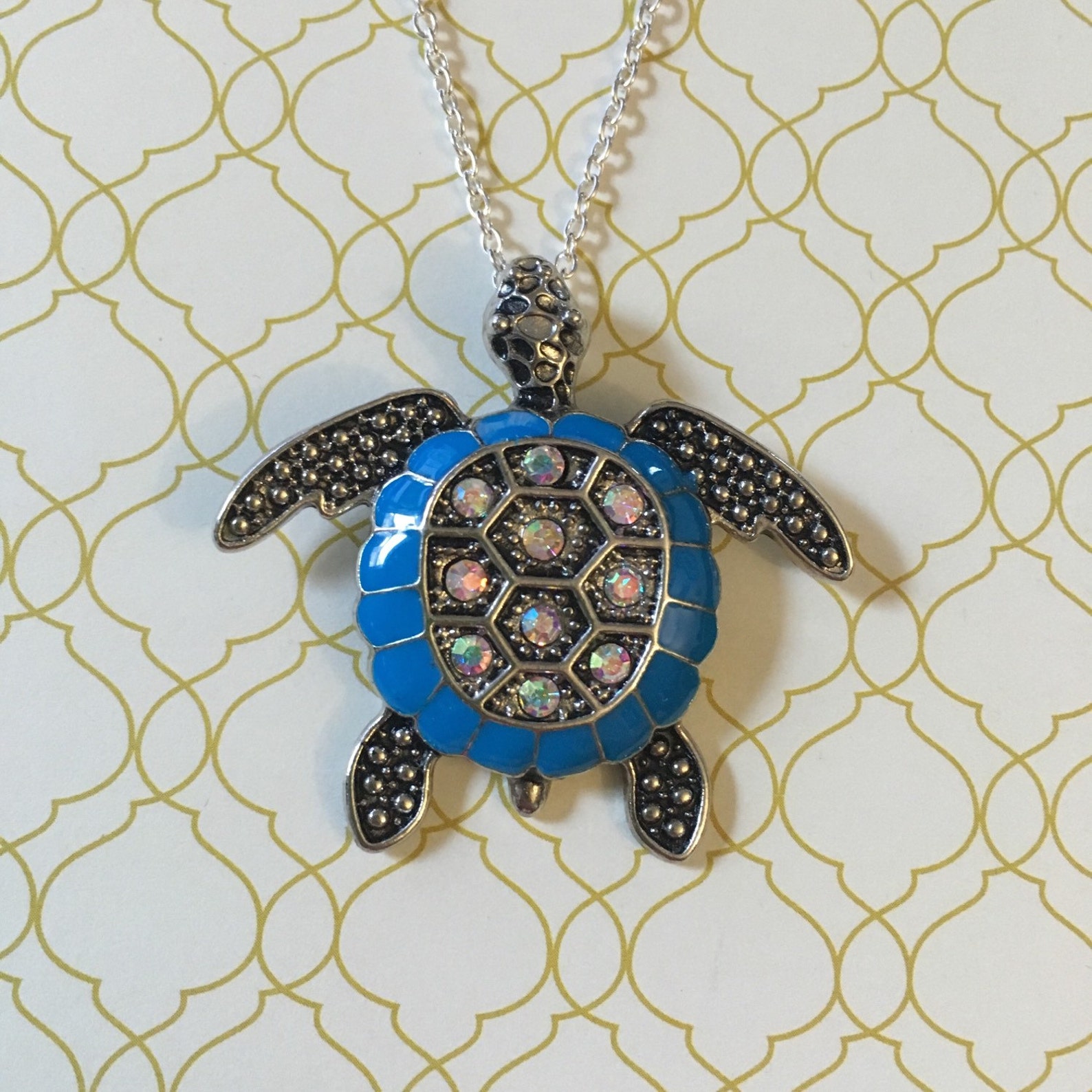 Turquoise sea turtle necklace | Etsy