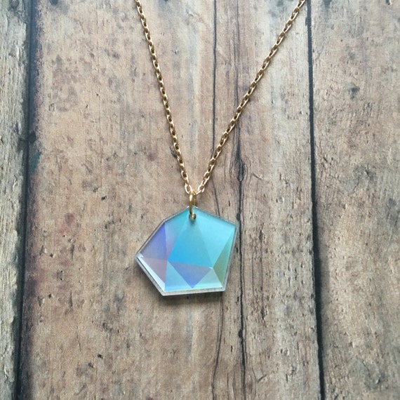 Blue pastel gem necklace | Etsy