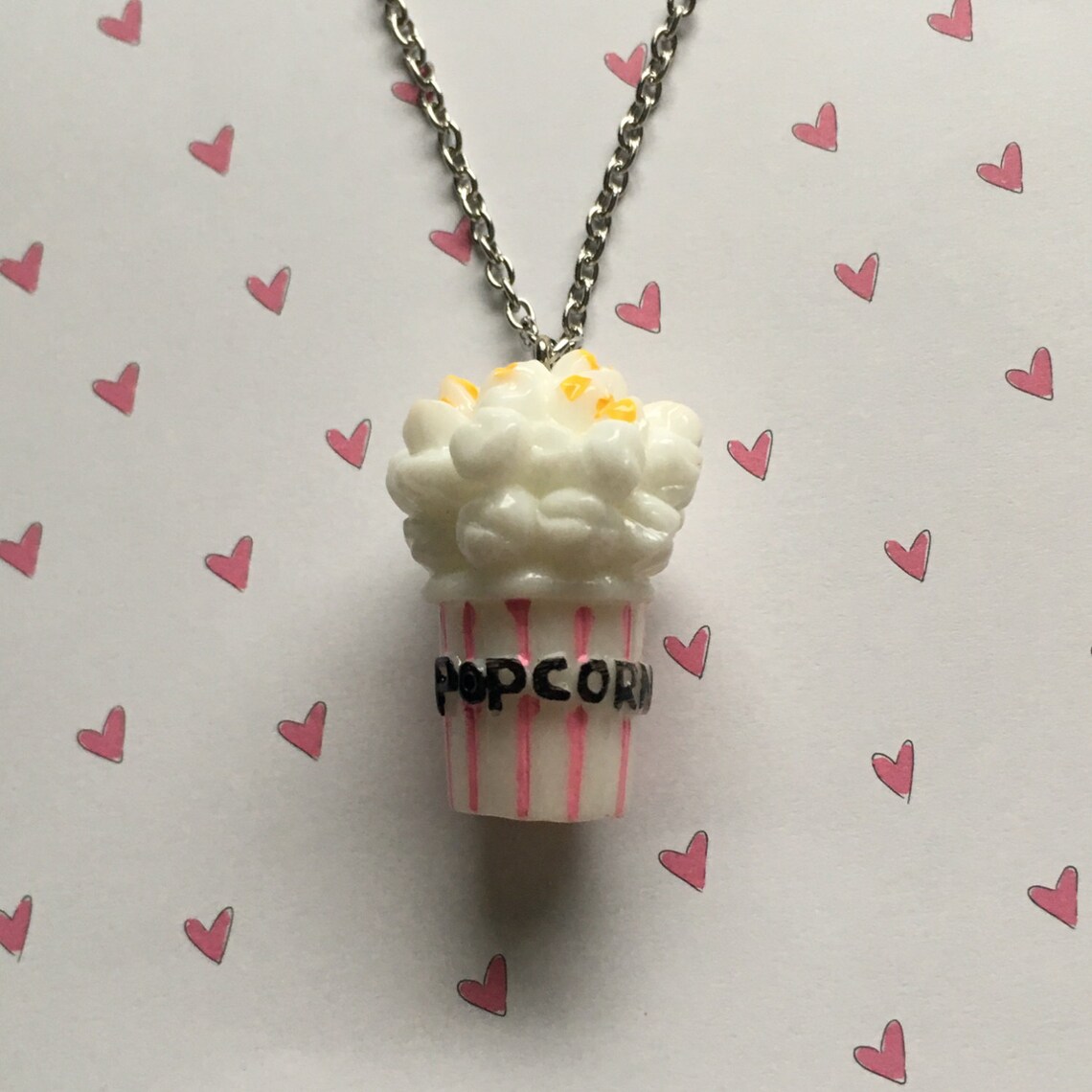 Adorable popcorn necklace Etsy