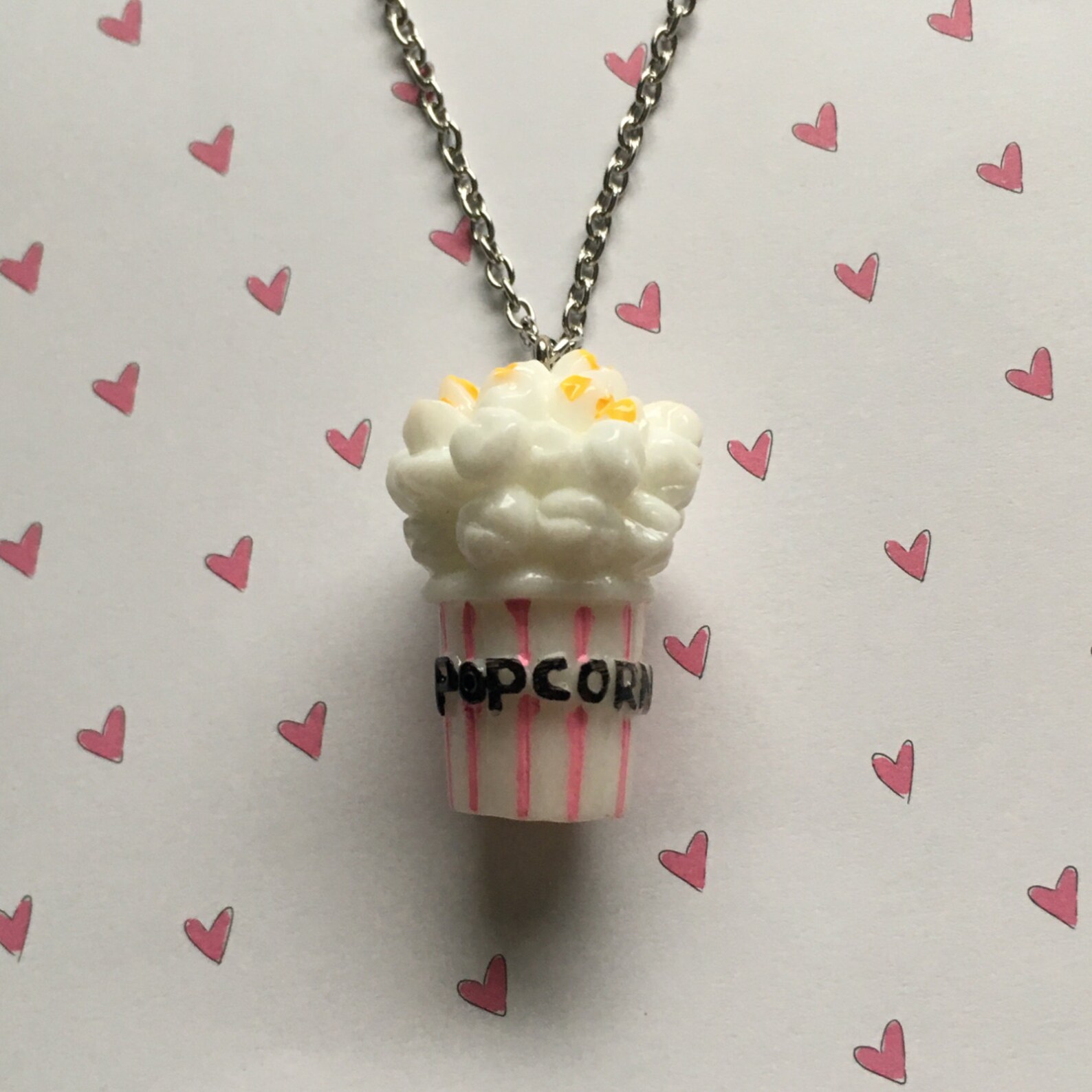 Adorable popcorn necklace Etsy