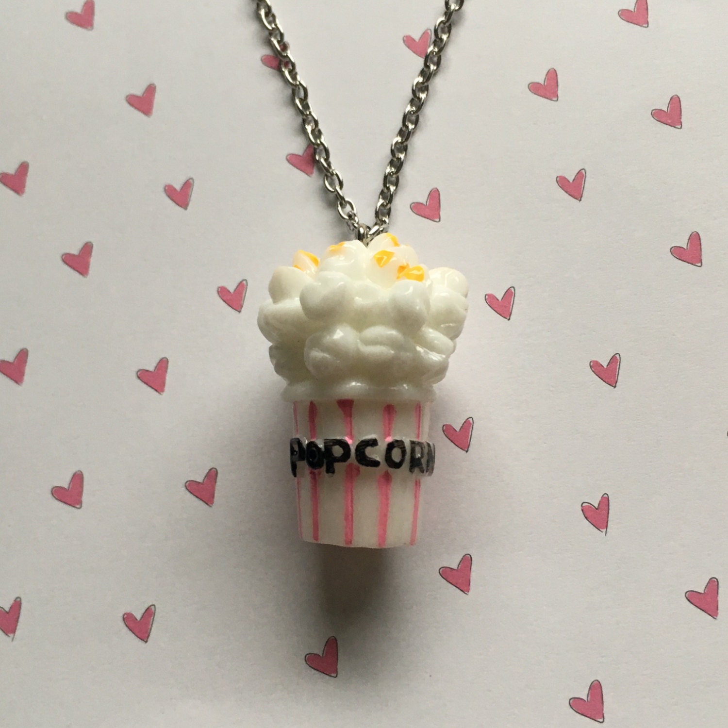 Adorable popcorn necklace Etsy