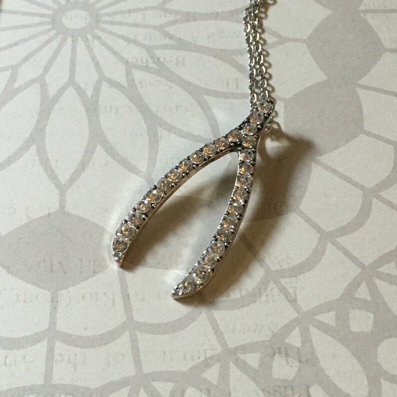 Lucky wishbone necklace Etsy