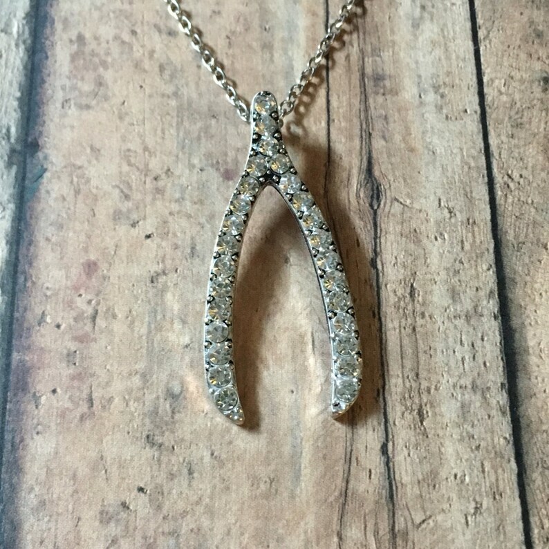 Lucky wishbone necklace Etsy