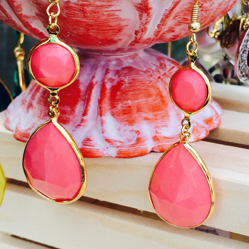 Gorgeous pink drop earrings