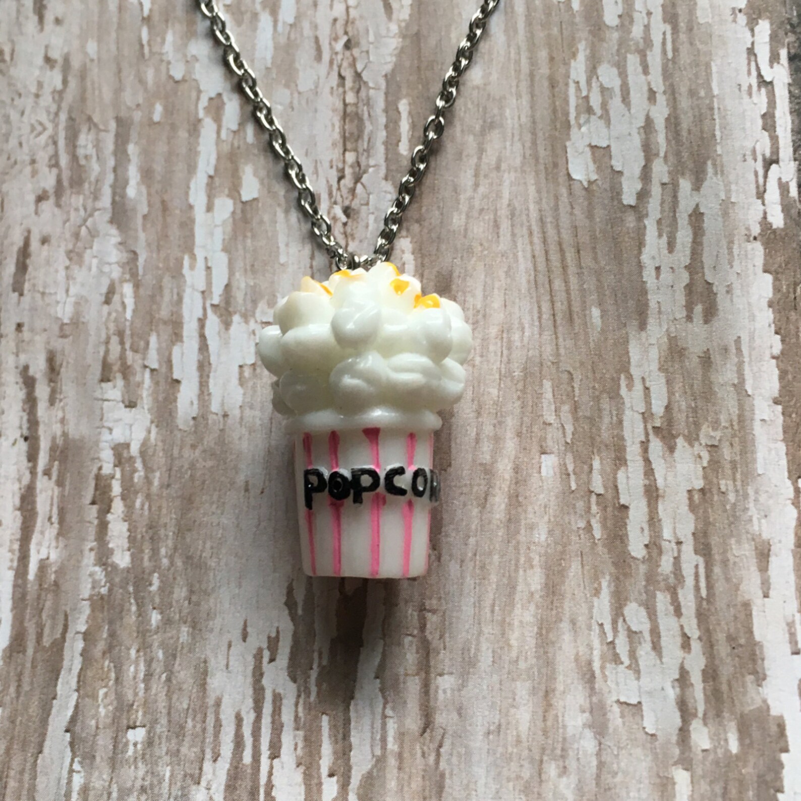 Adorable popcorn necklace Etsy