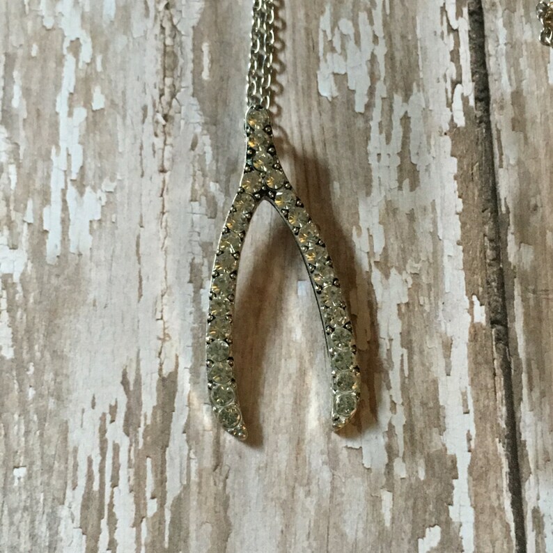 Lucky wishbone necklace Etsy