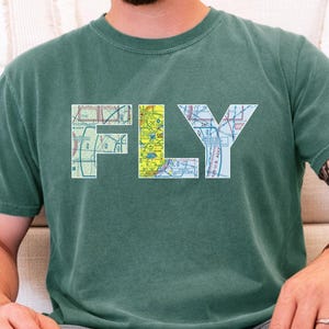 Custom Pilot Shirt with VFR Sectional Chart Design – Personalized Aviation Tee