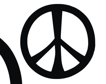 Por demanda popular cartel de paz calcomanía a medida no nukes 60's hippies
