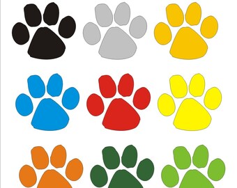Dog Paws set of 4 in size of your choice helmet car or window sized puppy paw prints