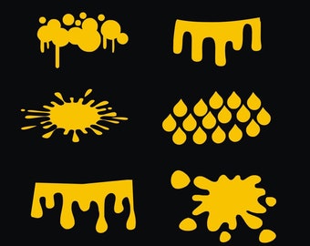 Drip mix drop splat splash splosh drips Helmet Car Window Decals choose size