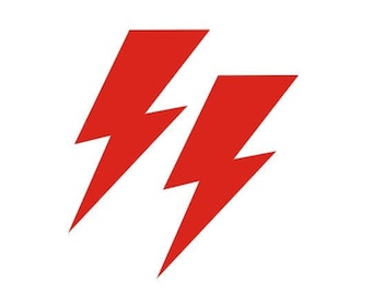 Bolts lightning electric Roller Derby Helmet decals Bowie