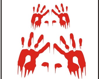 Halloween Decal Bloody handprints you choose size