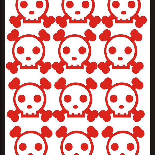 12 skull decals made to order enough to share with your favorite people