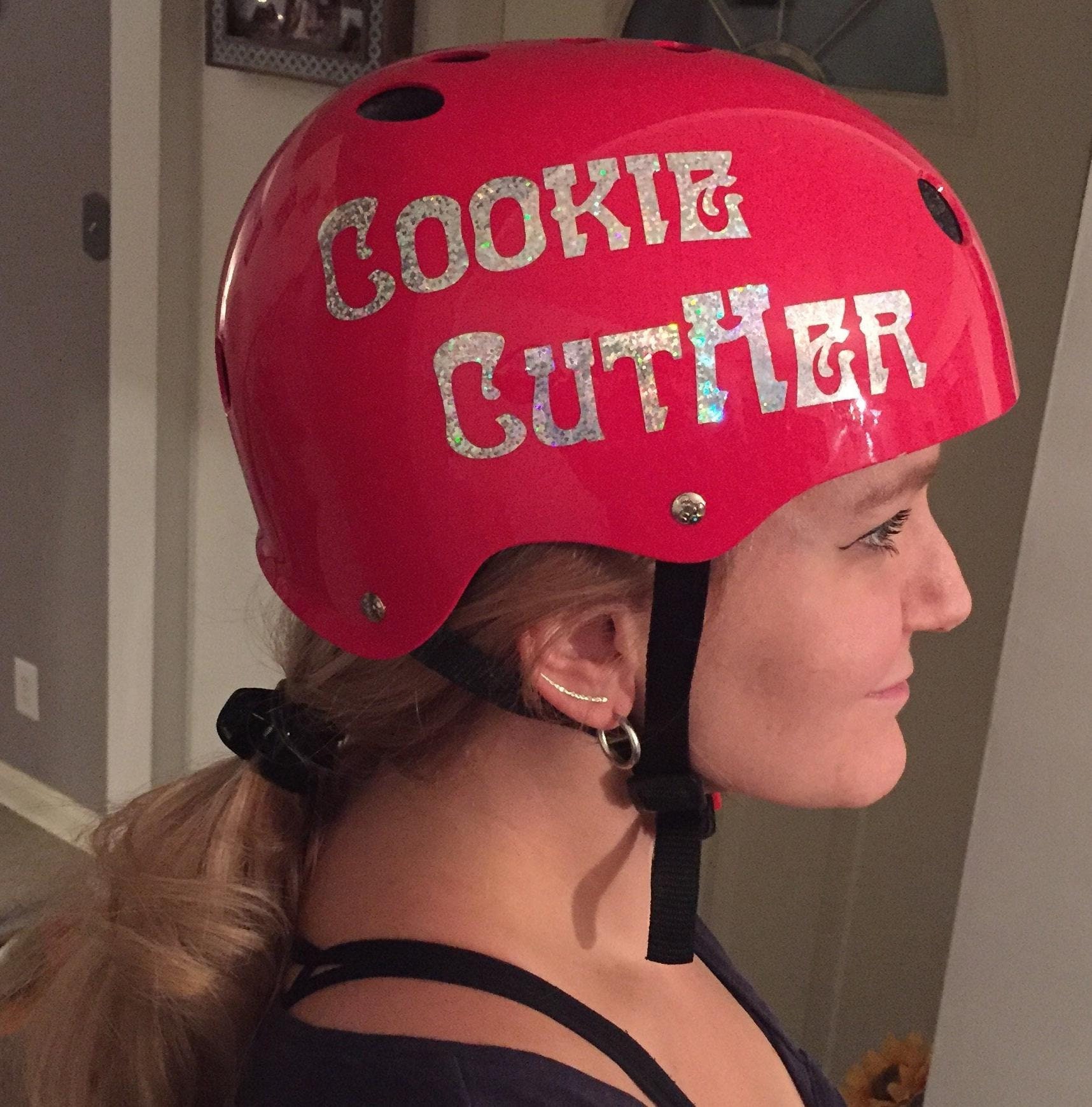 Name & Number SPARKLES Custom Roller Derby Specialty Vinyl Sport Helmet Decal