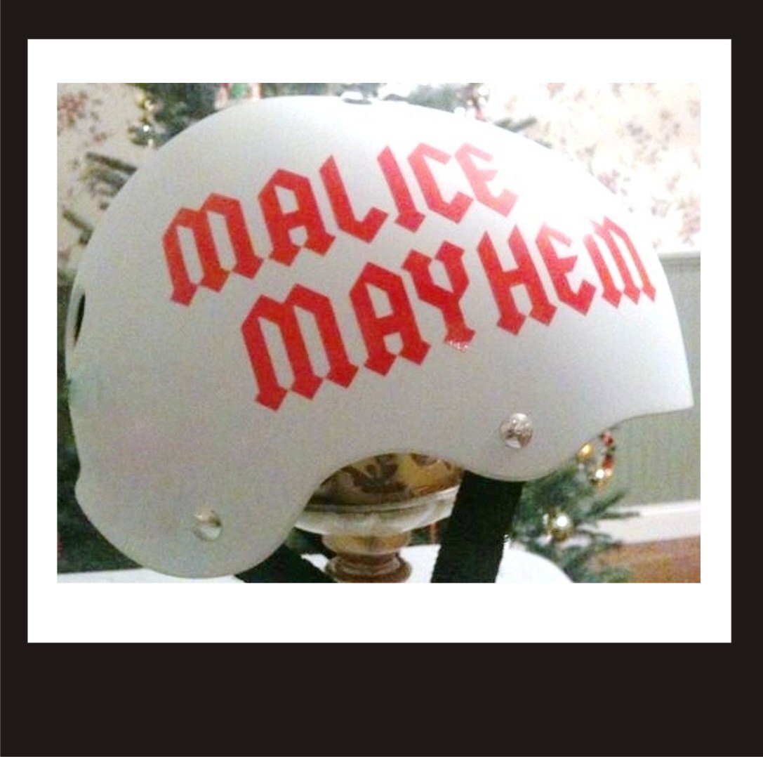 Custom Roller Derby Vinyl Sport Helmet Decal Names Numbers One Etsy