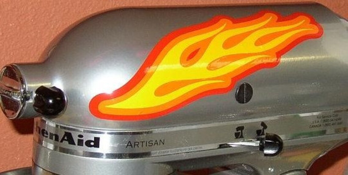 Kitchenaid Appliance Mixer Flames 3 Color Custom Decorative Etsy