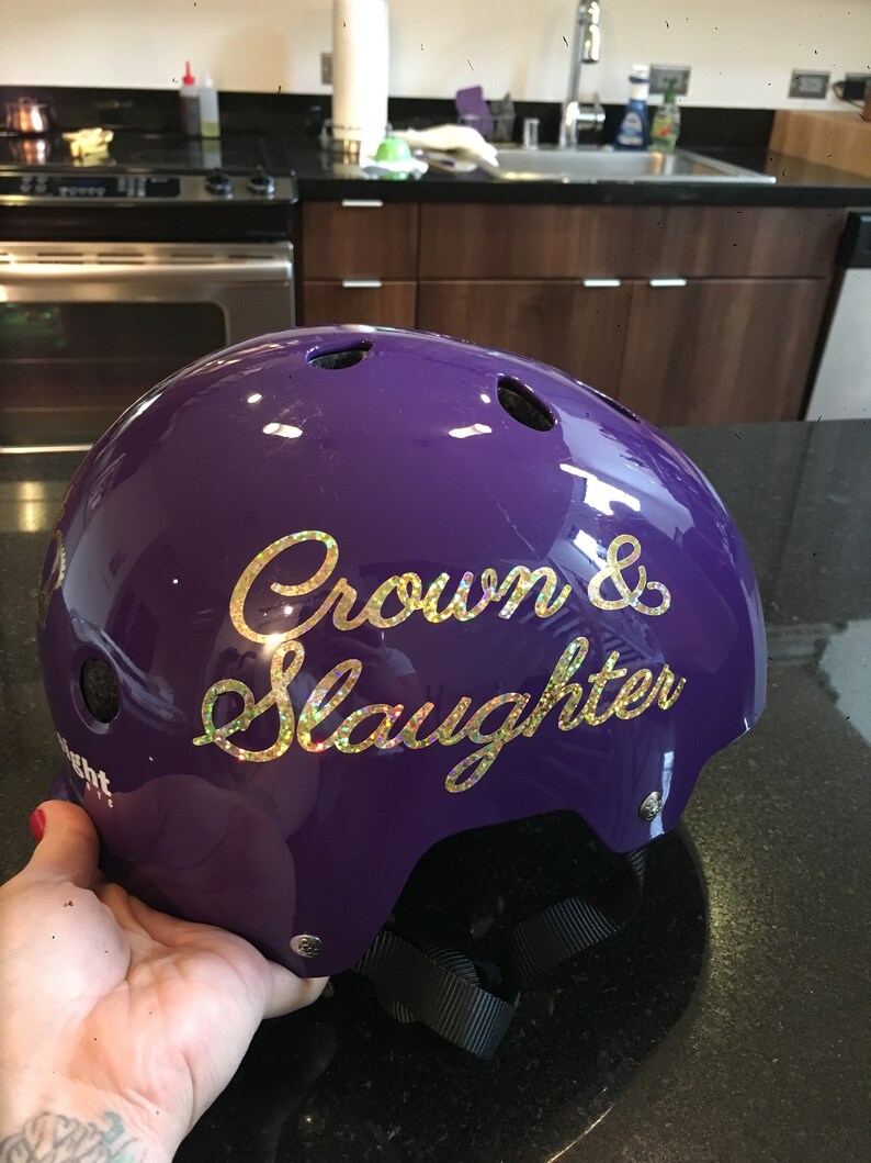 Custom Roller Derby Vinyl Sport Helmet Decal Name & Number Etsy