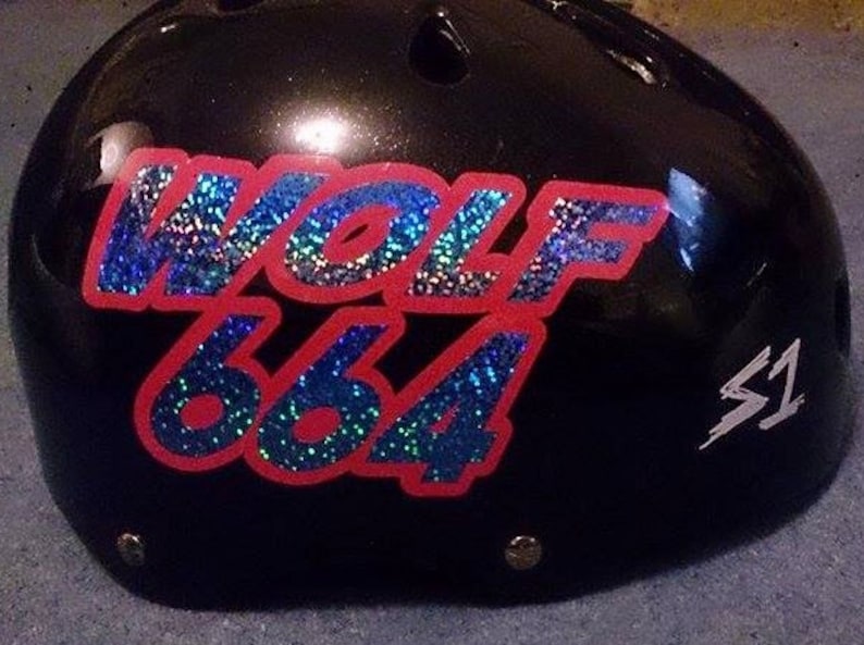 2 Colors Name only SPARKLES Custom Roller Derby Name Specialty Vinyl Sport Helmet Decal image 7