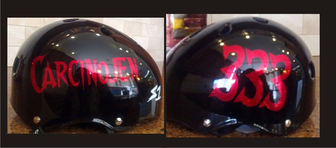 Custom Roller Derby Name & Number Specialty Vinyl Sport Helmet Etsy