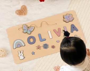 Personalized Wooden Name Puzzle, Montessori Toy, Nursery Decor