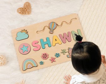 Personalized Name Puzzle, Wooden Baby Toys, Custom Children's Gift