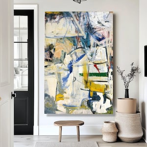 Willem de Kooning Inspired Wall Art - Abstract Expressionist Canvas Print - Modern Art Home Decor - Large Colorful Abstract Printing