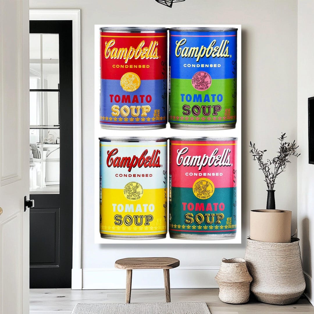 Andy Warhol Campbell's Soup Cans Canvas Print: Pop Art Kitchen Decor ...