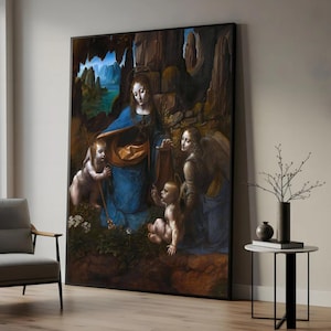 Renaissance Religious Canvas Wall Art, Madonna and Child with Angels, Classic Sacred Printing, Spiritual Home Decor, Fine Art Reproduction