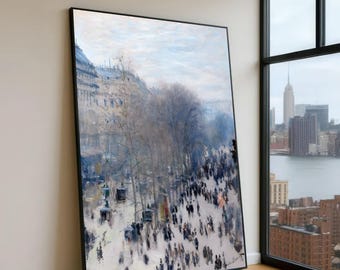 Claude Monet Paris Street Scene Canvas Print, Impressionist Wall Art, Large Canvas Wall Art, Oversized Statement Piece